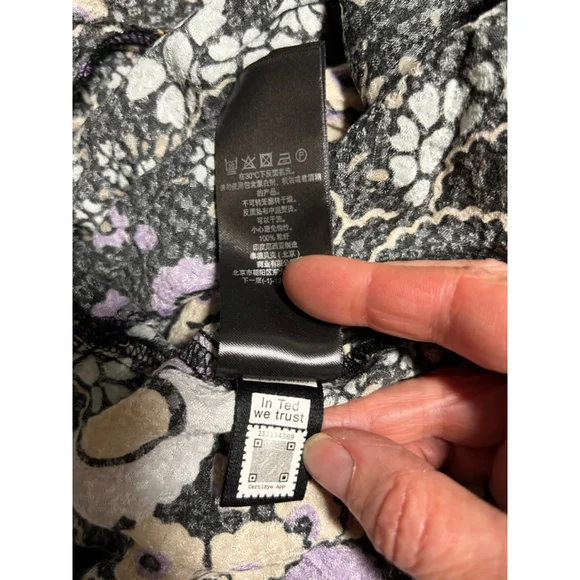 Ted Baker Saskiie Black Floral Mini Dress Size US 4 - Picture 9 of 11